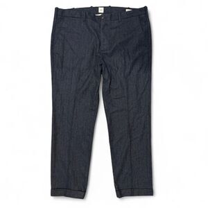 Gap Wool Blend Pants Straight Fit Mens 40x31 Grey Heather Herringbone Italy